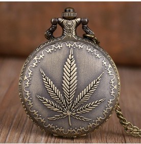Resim keyfimshop Kişiye Özel Yaprak Görünümlü Büyük Boy Köstekli Saat Kolye 