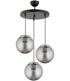 Resim İstanbul Avize Sarkıt 3'lü Siyah Füme Glop Camlı Avize Siyah 