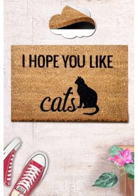 Resim Co Co You Like Cats Doğal Ko ko Paspas,Kıl Kapı Önü Paspası 