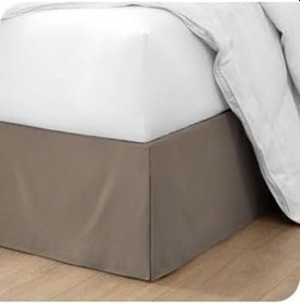 Resim Kahverengi Keten Baza Eteği Kahverengi Çift Kişilik 120 X 200 