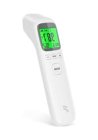 Resim Trendooze Higrometre Ve Saatli Termometre: Beyaz Masaüstü Model 