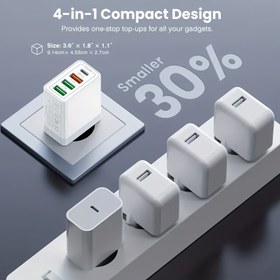 Resim 1 adet Avrupa Özellikleri Adaptörü, İki Renk Seçeneği, 3A1C Soket, Taşınması Kolay, Ofis, Seyahat, İş Gezisi, Depolama İçin Gerekli, for iphone 12/13/14/15/XS/XS Max/Xr/X, Google Pixel ve Daha Fazlası İçin 