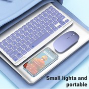 Resim Nikadu IPad Xiaomi Samsung Huawei Tablet Laptop Uyumlu Renkli Bluetooth Bağlantılı Klavye+Mouse Set 