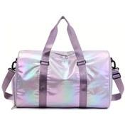 Resim Willowhaven 1 Adet Özel Nakışlı Mor İridisant Bavul Çantası - Büyük Kapasiteli Spor Seyahat Sırt Çantası Mor 