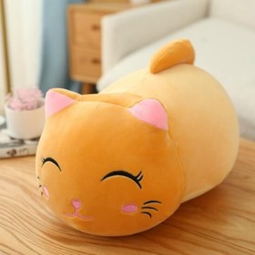 Resim Cute Fat Cat Plush Doll Soft Cute Cat Rag Doll Doll - Orange squinting / 25cm 