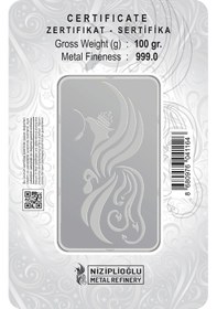 Resim Nzp Gold Gümüş Külçe 100 Gram 