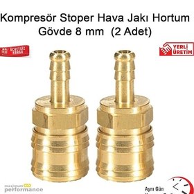Resim Kompresör Stoper Hava Jakı Hortum Gövde 8 MM 2 Adet 