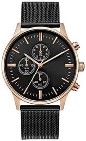 Resim Spectrum Premium Çelik Hasır Kordon Siyah Erkek Kol Saati ST6425AG 