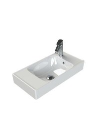 Resim Turkuaz Seramik Cerastyle Sharp Etajer Uyumlu Damlalıklı Lavabo 60 30 CM 