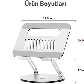 Resim Juo 360 Dönebilen Yükseklik Ayarlı Metal Notebook Laptop Standı 