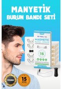 Resim 15 Li Beyaz Mıknatıslı Horlama Önleyici Burun Bandı - Rahat Nefes 