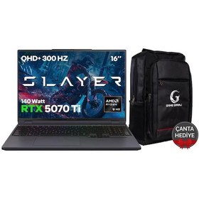 Resim Game Garaj Slayer R9T3D-5070Ti C1 AMD Ryzen 9 9955HX3D 16" 32 GB RAM 1 TB SSD RTX5070Ti QHD FreeDOS Gaming Laptop-Çanta 