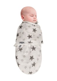 Resim Sevi Bebe Organik Müslin Bebe Kundağı Art-306 Gri Yıldız Gri 