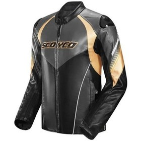 Resim Motosiklet Montu 4 Mevsim Deri Ve Maxdura Kumaş Racing Mont Pu Leather Black-gold 