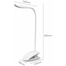 Resim TahTicMer Kitap Okuma Lambası Mandallı Masa Lambası Akrobatik Desk Lamp Güçlü Led Işık Şarjlı Dokunmatik 