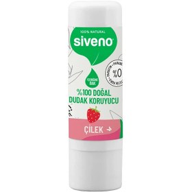 Resim Siveno %100 Doğal Çilekli Dudak Koruyucu 6 g 