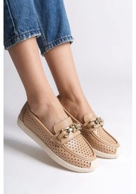 Resim Layla Bağcıksız Ortopedik Rahat Taban Kalp Desenli Kadın Babet Ayakkabı Kt - Ten Ten 