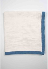 Resim Cigit Kalın Biyeli Dört Kat Ham Battaniye 85x90 İndigo Indigo 