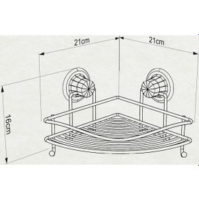 Resim Teknotel Vakumlu Tek Katlı Banyo Köşe Rafı Mat Siyah Dm250 Siyah 