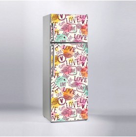 Resim 444magaza Buzdolabı Sticker Kaplama Etiketi Love Aşk 