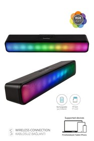 Resim Piranha 7880 Kablosuz Hoparlör | RGB LED Işıklı TWS Bluetooth | AUX, USB & TF Kart Girişi | Şarj Edi 
