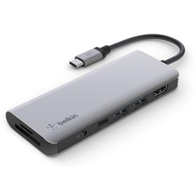 Resim Belkin USB-C 7 in 1 Multiport Çoklayıcı Adaptör / AVC009BTSGY Gümüş 