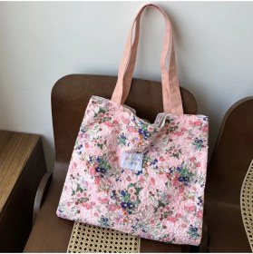 Resim Yan Department Store Renkli Çiçekli Çanta Çift Katmanlı Büyük Kapasiteli Kız Öğrenci Alışveriş ve Işe Gidip Gelme Omuz Çantası (Yurt Dışından) 