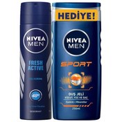 Resim Nivea Deo Sprey Fresh Active For Men 150 ml + Duş Jeli 250 ml 