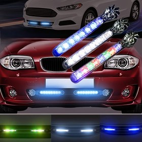 Resim LED Araba Fan Işığı - Dekoratif Dış Modifikasyon, Rüzgar Gücünde Dönen Lamba Çok Renk Seçenekleriyle (Mavi, Mor, Yeşil, Kırmızı) Gece Görüşünü ve Stili Geliştirmek İçin 