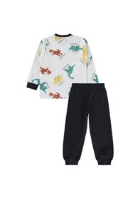 Resim Civil Boys Dinozor Baskılı 2-5 Yaş Pijama Takımı - Gri Füme 