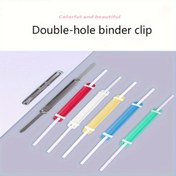 Resim 1 kutu 50 adet ofis belge bağlama klipsi, metal renkli ciltleyici 