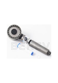 Resim Berev 3 Fonksiyonlu Start Stop Tuşlu Filtreli Basınçlı Masaj Etkili Duş Başlığı Krom Hortum Ve Mafsal Set Siyah - Krom 