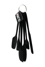 Resim 6pcs Silikon - Siyah Mutfak Seti 2 Kaşık - 3 Spatula - Yumurta Fırça Metal Asma Halkalı 4741 Amber 