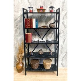 Resim Tanraf Erciyes Lüx Black 5 Raflı Kitaplık 