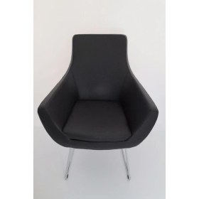 Resim Bintaş Mobilya Fahren Siyah Deri Rahat Ofis Bekleme Koltuğu 