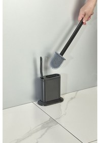 Resim İndecor Houseware 2'li Tuvalet Fırçası Seti Ve Çok Amaçlı İnce Temizlik Fırçası Derz Banyo Detay Temizleme Fırçası Siyah 