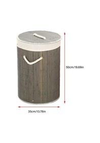 Resim Decohandy Yuvarlak Bambu Kirli Sepeti Çok Renkli 