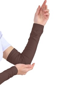 Resim Ecardin Kolluk - Pratik Tesettür Kolluk Penye Düz Namaz Kolluğu - Açık Kahve 