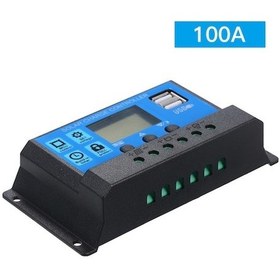 Resim Besthome1 100a 12v/24v Solar Kontrolör, Akıllı Akü Şarj, 5v 2.5a Usb, Otomatik, Mavi 