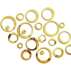 Resim Tenfowee Altın Akrilik Duvar Ayna Sticker - Dıy Ev Dekoru, Su Geçirmez, Kolay Kurulum, Tv Duvarı/banyo Uygun 