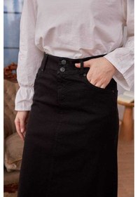 Resim 2254-denim Klasik Etek Siyah Siyah 