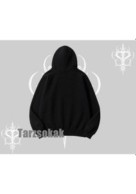 Resim Kapşonlu Sweatshirt Anime Hiker Girl Balance Is Everything Baskılı Siyah 