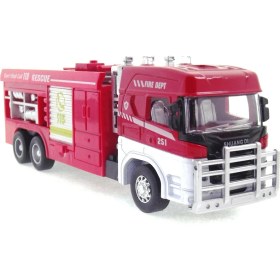 Resim Die Cast Model Çek Bırak Merdivenli Itfaiye Kamyonu 