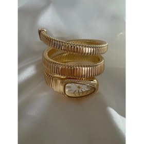 Resim Yılanlı Gold Saat 