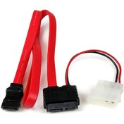 Resim Mini Sata Slimline Sata 6+7 13 Pin To Sata 4 Pin Molex Power Kablo 50cm 