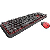 Resim Everest Round Km-6282 Siyah Kırmızı Kablosuz Qmultimedia Klavye + Mouse Set 