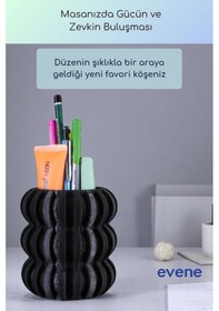 Resim Kalemlik Masa Kalemliği Organizer Kalemlik Siyah Renk Model 75 Çok Renkli 