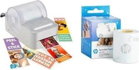 Resim Sprocket Panorama Instant Taşınabilir Renkli Etiket ve Fotoğraf Yazıcısı ve Kağıt Paketi 