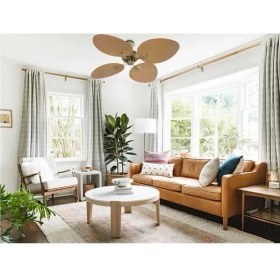 Resim Kaşkar Taflan T52040 60W 132CM Pleksi Krem 4 Kanatlı Ipli Tavan Vantilatörü 