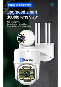 Resim Yoosee Çift Lens Ptz WIFI Güvenlik Ip Kamera Hızlı Dome Açık Otomatik İz 